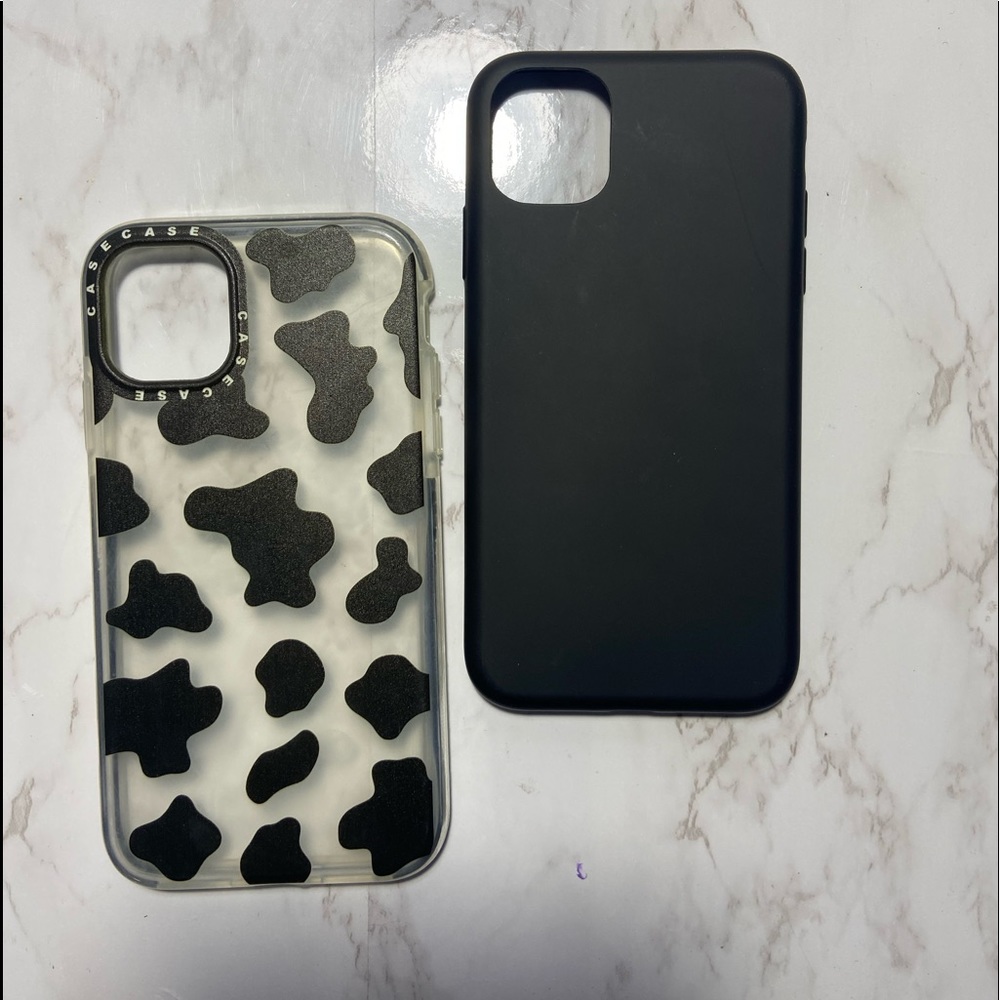 iPhone 11 cases - cow print & matte black